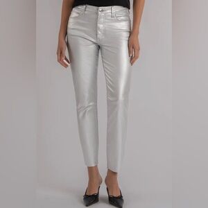 🆕 Kut from the Kloth Charlize Metallic High-Waist Ankle Cigarette Jeans Size 2